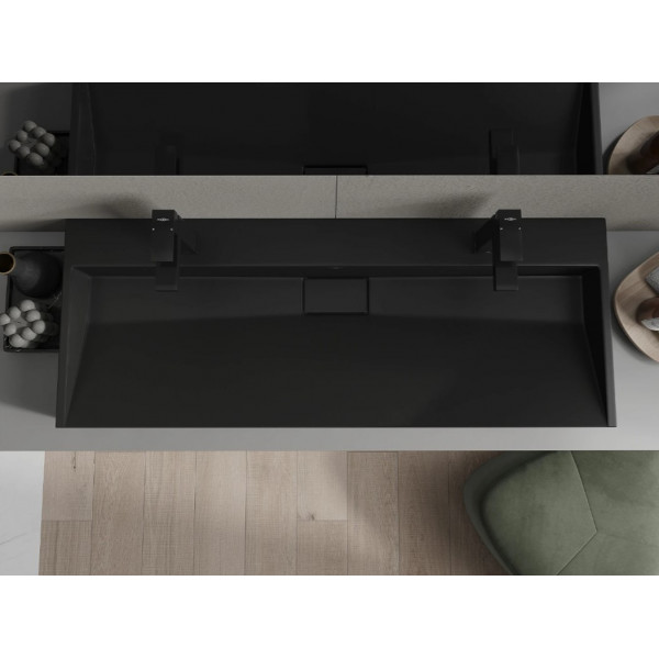 Умивальник (раковина) MEXEN AVA 120 BLACK MATT 2/O накладний підвісний *