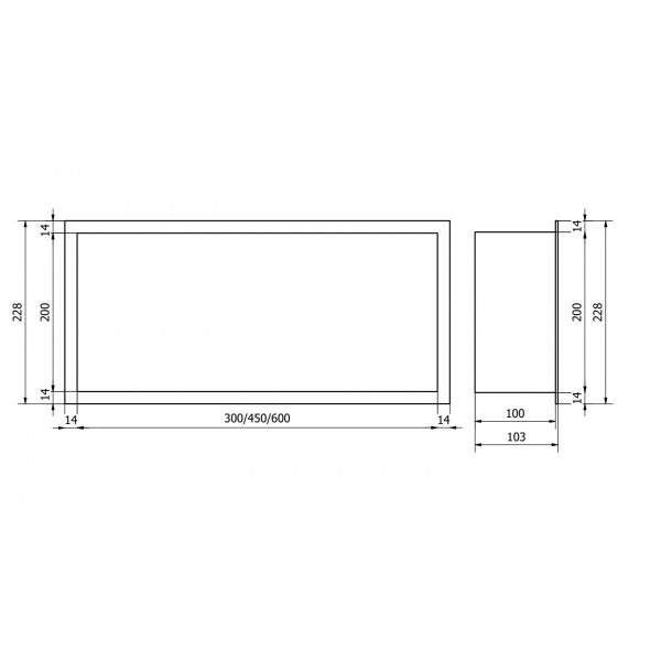 Вбудована полиця MEXEN X-Wall-R 30x20 WHITE з обідком