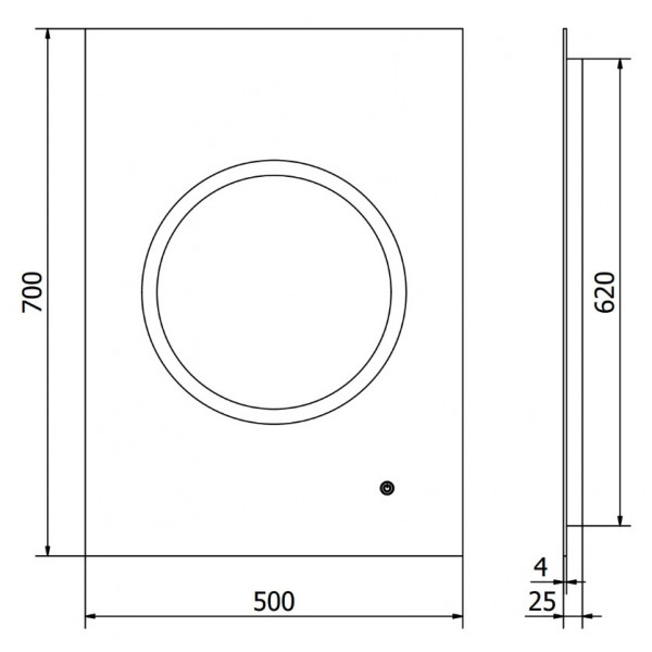 Дзеркало MEXEN KOGA 50x70 LED прямокутне