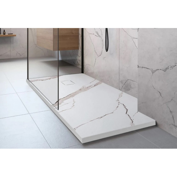 Душевой поддон REA BAZALT 80x100 CARRARA WHITE