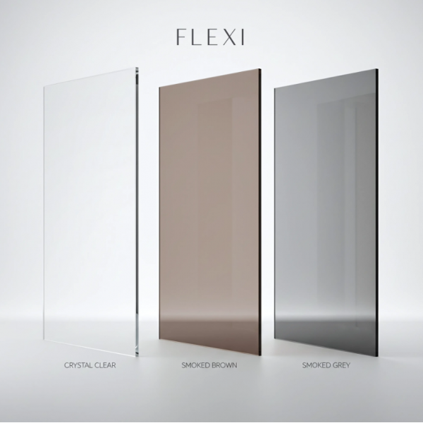 Душевая стенка REA FLEXI 70 TRANSPARENT BLACK