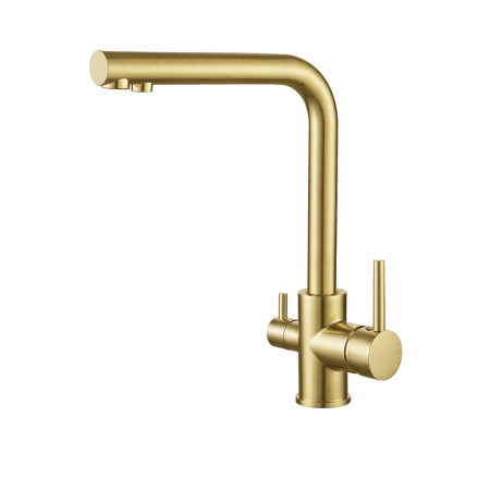Смеситель для кухни VBI GEMINI BRUSHED GOLD на две воды