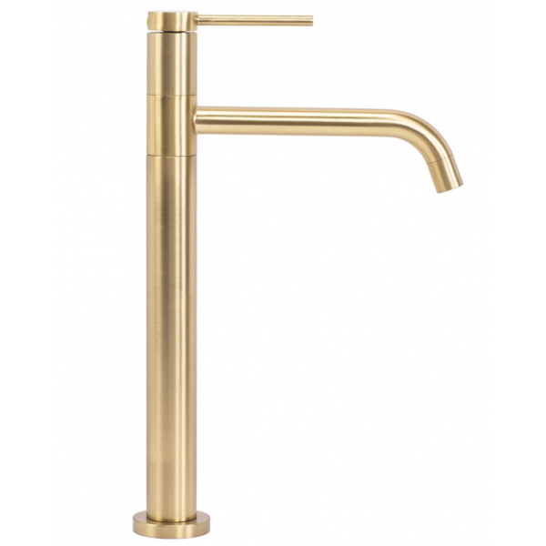 Смеситель для раковины (умывальника) REA LUGANO SLIM BRUSHED GOLD высокий *