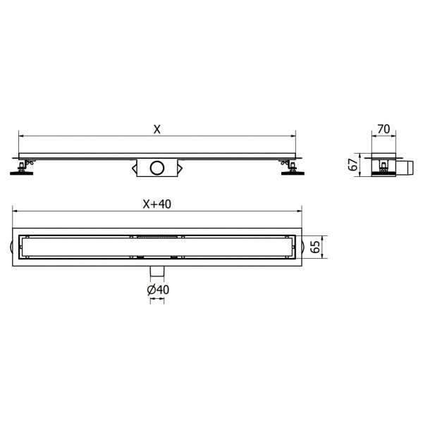 Трап для душу MEXEN FLAT 80 M12 BLACK чорний