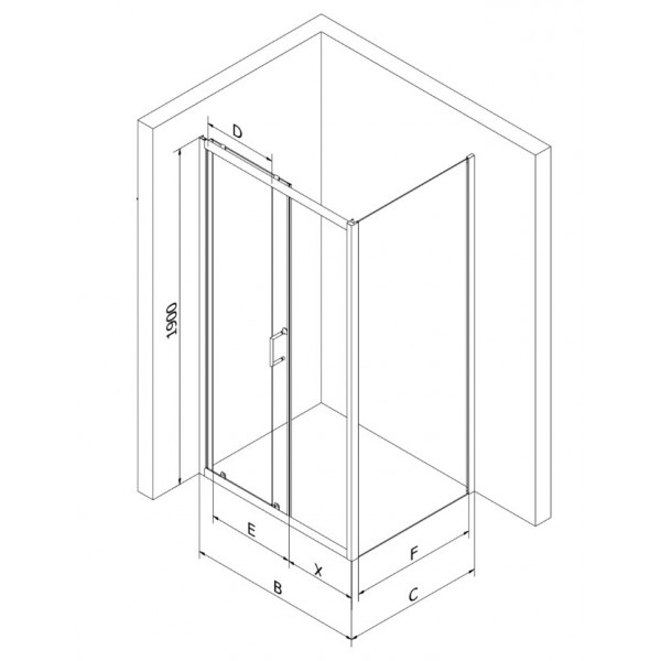 Душова кабіна MEXEN APIA 90x90 CHROME