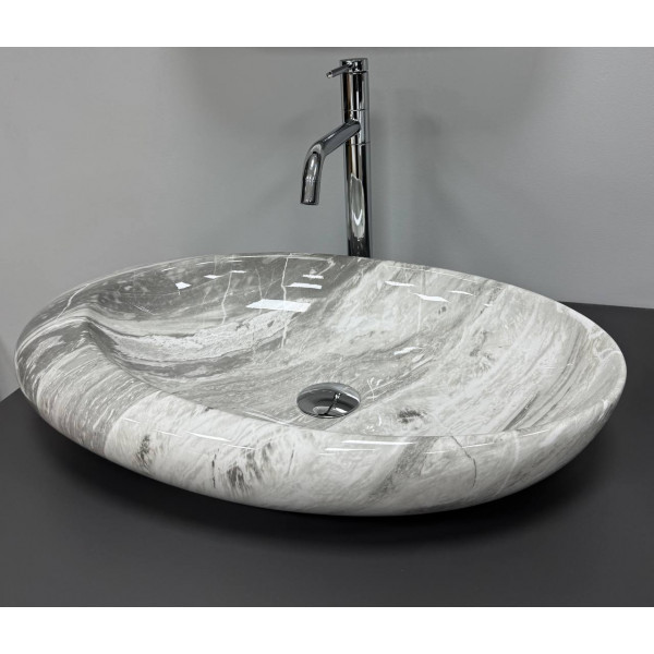 Умывальник (раковина) VBI VICENZA M GREY STONE GLOSSY накладной