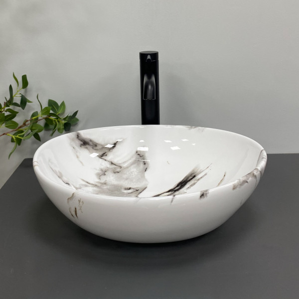 Умывальник (раковина) VBI PARMA CARRARA GLOSSY накладной