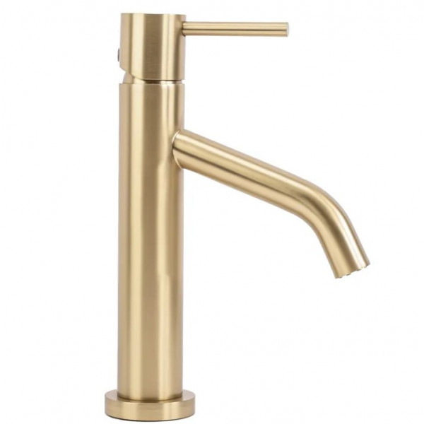 Смеситель для раковины (умывальника) REA LEVEL BRUSHED GOLD матовое золото низкий