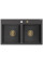 Гранітна кухонна мийка MEXEN HEKTOR BLACK GRANITE + сифон GOLD
