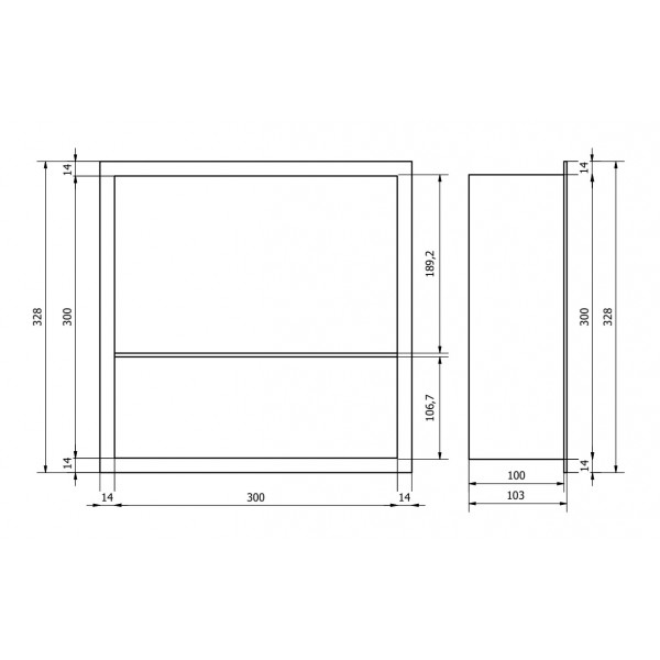 Вбудована полиця MEXEN X-Wall-R 30 INOX з обідком