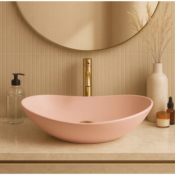 Умывальник (раковина) REA ROYAL 60 POWDER PINK MATТ накладной