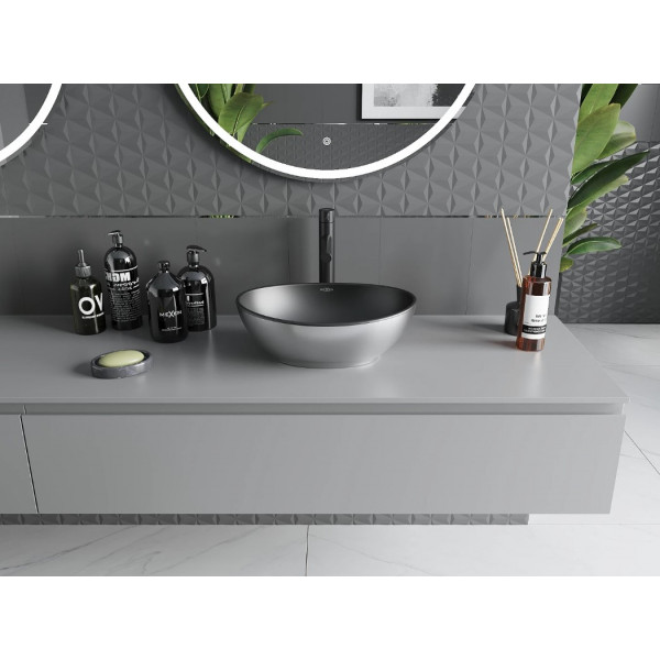 Умивальник (раковина) MEXEN ELZA SILVER BLACK MATT накладний