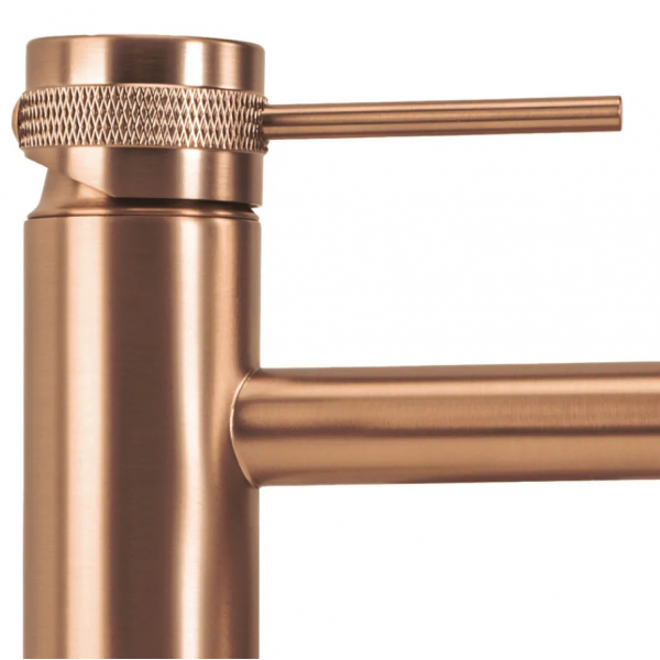 Смеситель для раковины (умывальника) REA LUNGO GRIP BRUSHED COPPER низкий