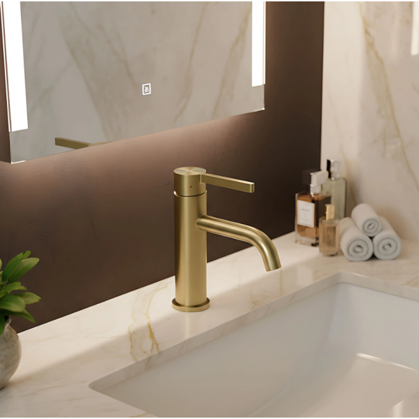 Смеситель для раковины REA FOSTER BRUSHED GOLD низкий