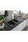 Гранітна кухонна мийка MEXEN GASPAR BLACK SILVER + сифон GOLD