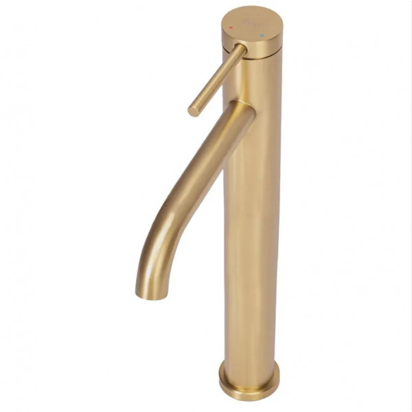 Смеситель для раковины (умывальника) REA CLIF BRUSHED GOLD золотой матовый высокий