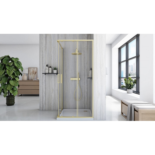 Душевая кабина REA CITY 90х90 BRUSHED GOLD