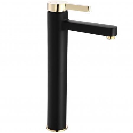 Змішувач для раковини (умивальника) REA POLO BLACK GOLD високий *