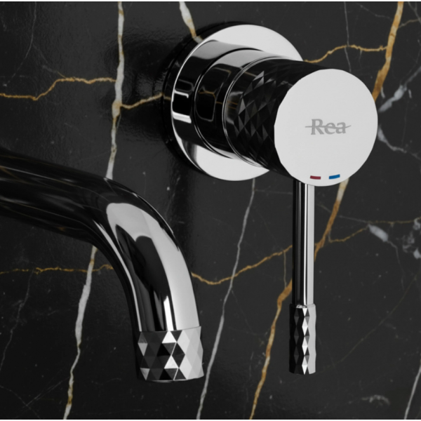 Смеситель для раковины (умывальника) REA LUNGO DIAMOND LONG CHROME + BOX скрытого монтажа