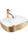 Умывальник (раковина) REA BELINDA BRUSHED GOLD WHITE накладной
