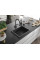 Гранітна кухонна мийка MEXEN PEDRO BLACK GRANITE + сифон BLACK