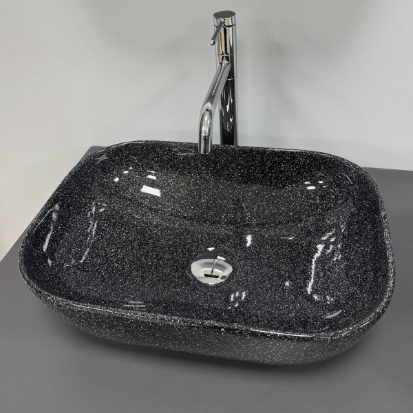 Умывальник (раковина) VBI RAVENNA SPACE BLACK GLOSSY накладной