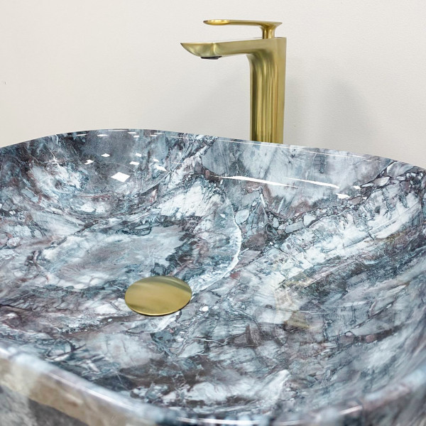Умывальник (раковина) VBI BERGAMO BLUE TOURMALINE GLOSSY накладной