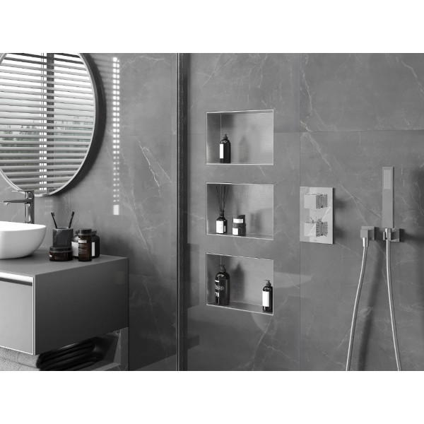 Вбудована полиця MEXEN X-Wall-NR 30x20 INOX без обідка