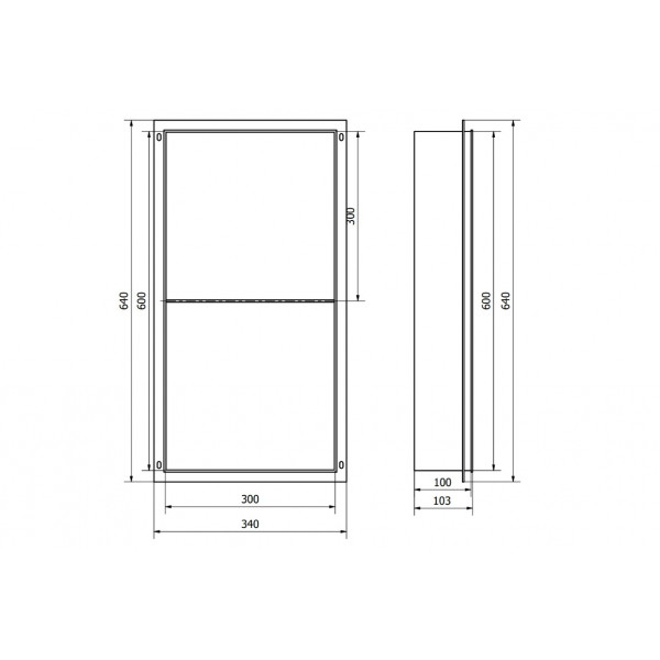 Вбудована полиця MEXEN X-Wall-NR 60x30 WHITE без обідка
