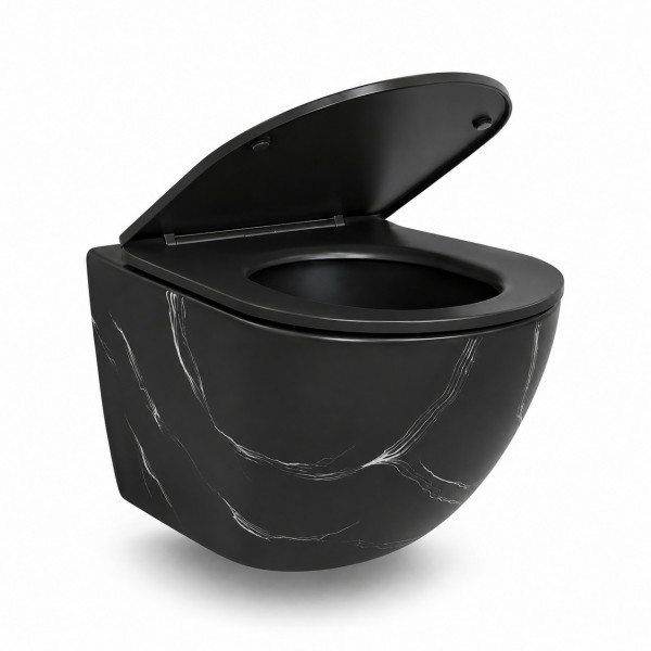 Подвесной унитаз VBI VULCANO BLACK STONE MATT TORNADO