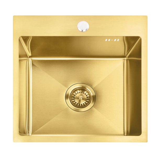Стальная кухонная мойка REA LEO 40 BRUSHED GOLD