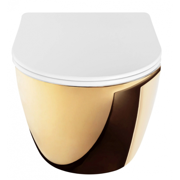 Подвесной унитаз REA CARLO MINI TORNADO NF GOLD WHITE
