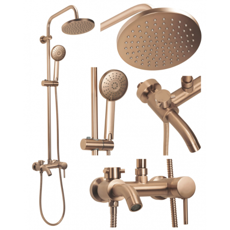 Душевой гарнитур REA LUIS BRUSHED COPPER с изливом