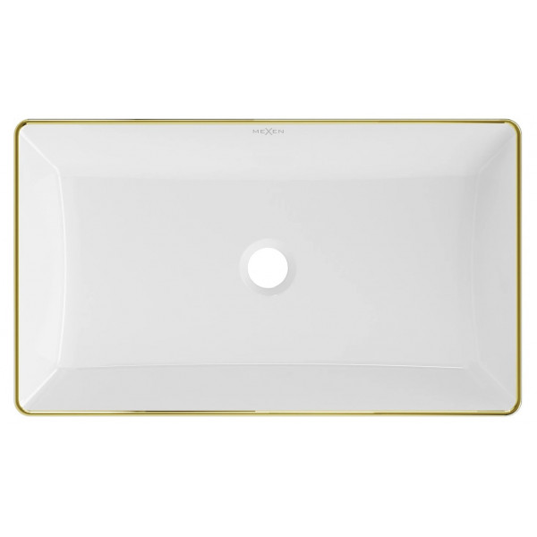 Умивальник (раковина) MEXEN NADIA 60 WHITE GOLD EDGE накладний