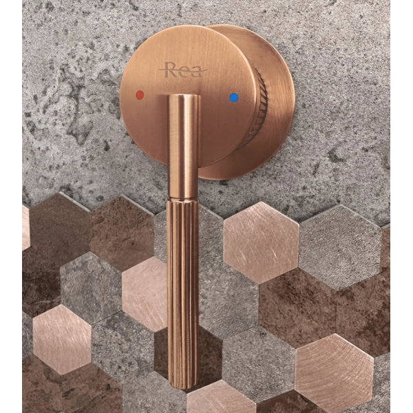 Смеситель для раковины (умывальника) REA ARGON BRUSHED COPPER + BOX скрытого монтажа