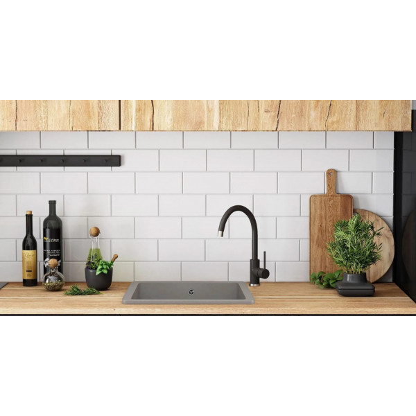 Гранитная кухонная мойка REA NELS GREY GRANITE