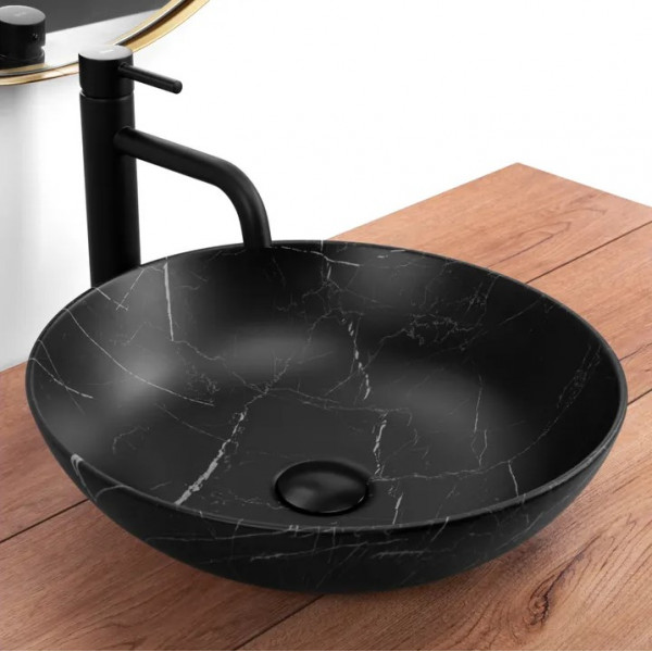 Умывальник (раковина) REA FIBO BLACK MATT накладной