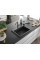 Гранітна кухонна мийка MEXEN OSCAR BLACK SILVER + сифон BLACK