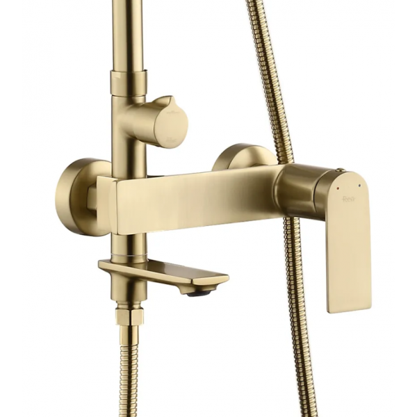 Душевой гарнитур REA STORM BRUSHED GOLD с изливом