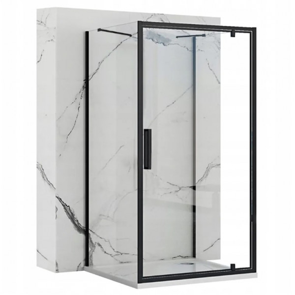 Душевая кабина REA RAPID SWING 120х80 BLACK пристенная