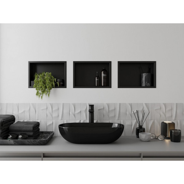 Вбудована полиця MEXEN X-Wall-R 30x20 BLACK з обідком