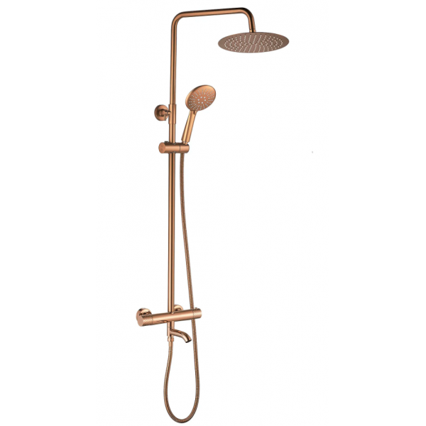 Душевой гарнитур REA LUNGO DIAMOND COPPER с термостатом и изливом