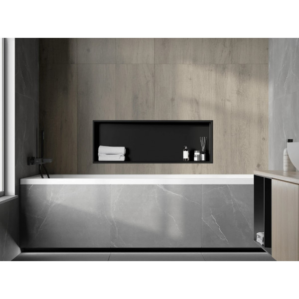 Вбудована полиця MEXEN X-Wall-R 90 BLACK з обідком