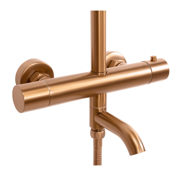 Душевой гарнитур REA LUNGO BRUSHED COPPER с термостатом и изливом