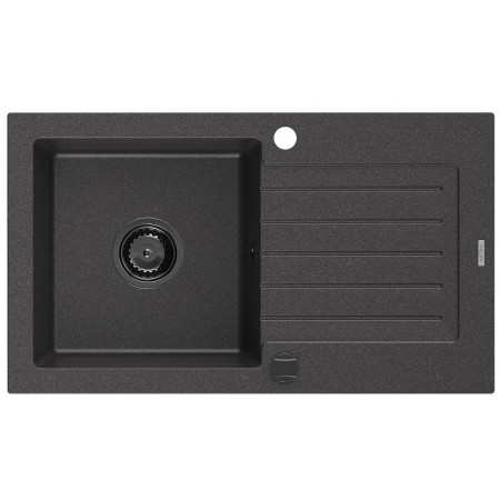 Гранітна кухонна мийка MEXEN PABLO BLACK GRANITE + сифон BLACK