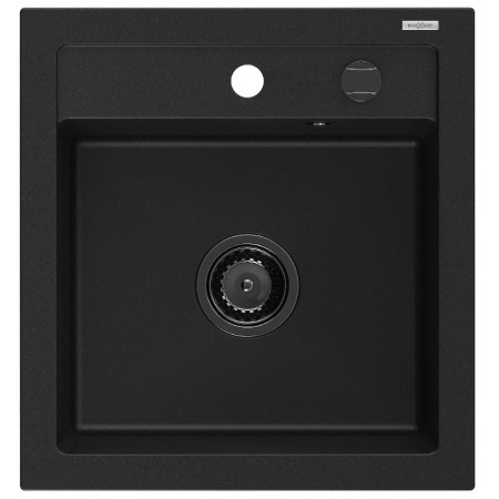 Гранітна кухонна мийка MEXEN VITO BLACK + сифон BLACK