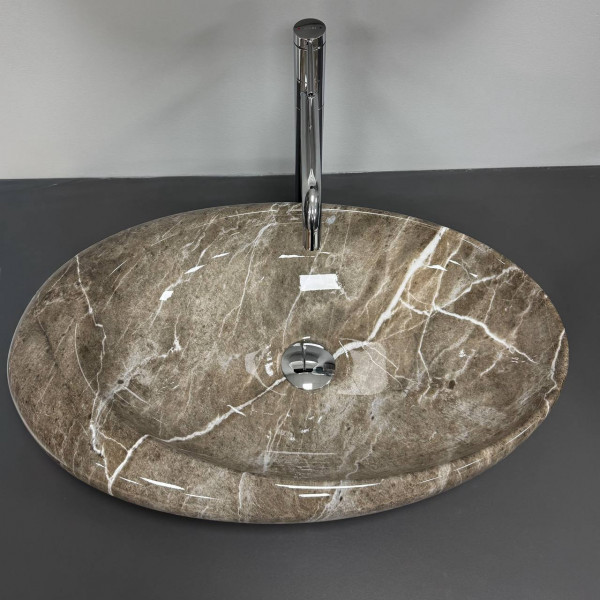 Умывальник (раковина) VBI VICENZA M BROWN STONE GLOSSY накладной
