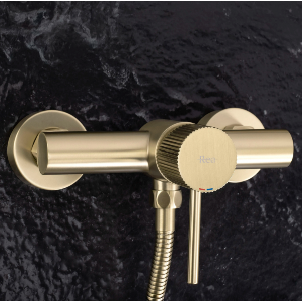 Смеситель для ванны REA LUNGO STRIPE BRUSHED GOLD без излива
