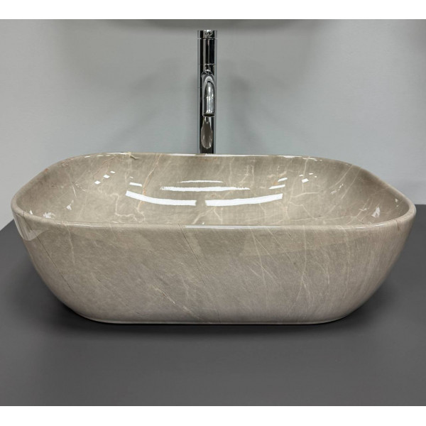 Умывальник (раковина) VBI RAVENNA BEIGE STONE GLOSSY накладной