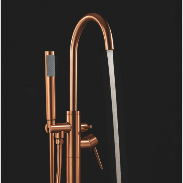 Смеситель для ванны REA LUNGO BRUSHED COPPER напольный
